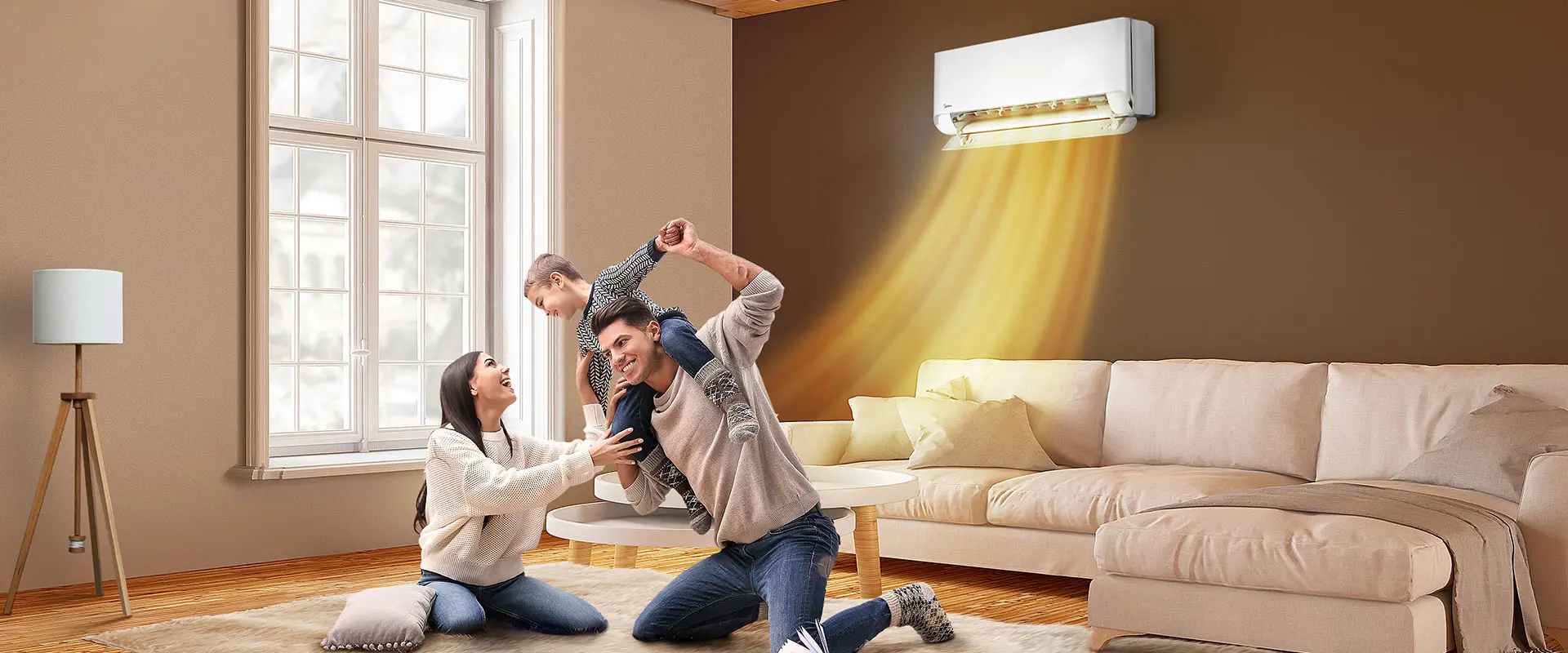 Midea Klimaanlage im Wohnzimmer